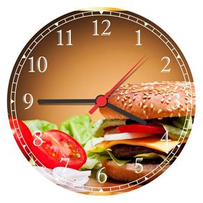 Relógio de Parede Hambúrguer Restaurantes Decorar