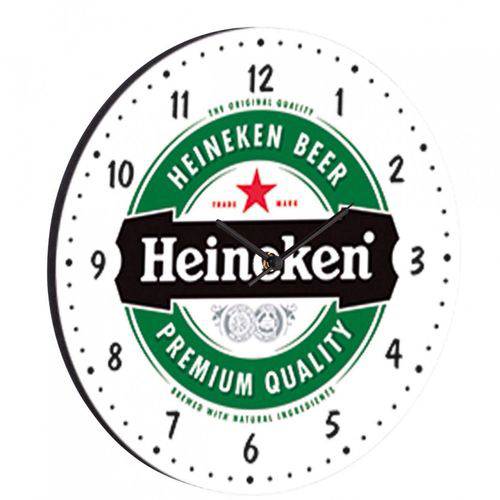 Relógio de Parede Heineken 10 RT69 BW Quadros Preto