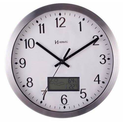 Relógio de Parede Herweg 6721 Analógico Alumínio Prata
