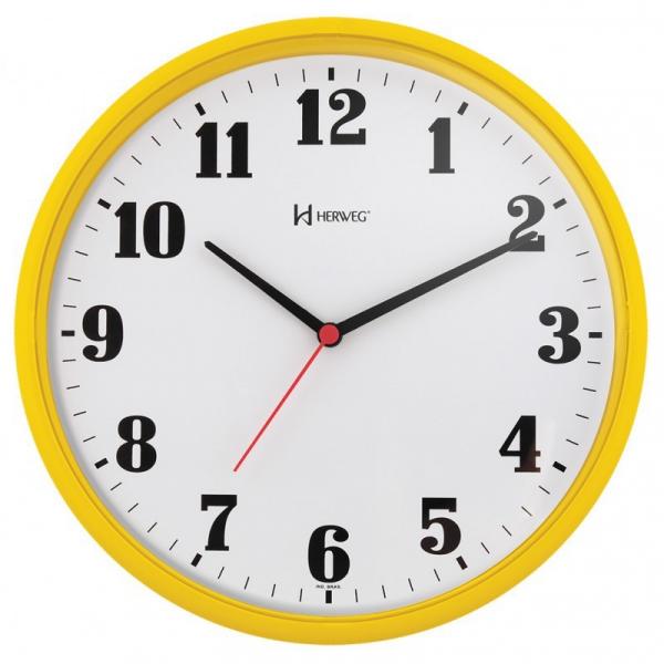 Relógio de Parede Herweg Amarelo Pantone 26cm 6126-268