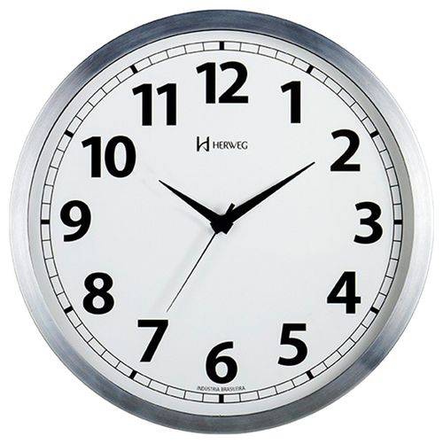 Relógio de Parede Herweg Decorativo 6710 - Aluminio Escovado