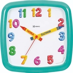 Relógio De Parede Herweg Infantil Quadrado 660080-283 Menta