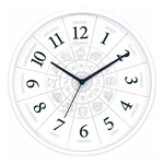 Relógio De Parede Herweg Redondo Zodíaco 660084-021 Branco