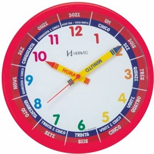 Relógio de Parede Herweg Ref: 6690-269 Vermelho Infantil