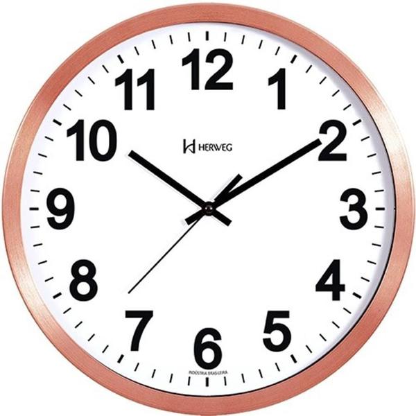 Relógio De Parede Herweg Ref: 6726 Alumínio Rosé