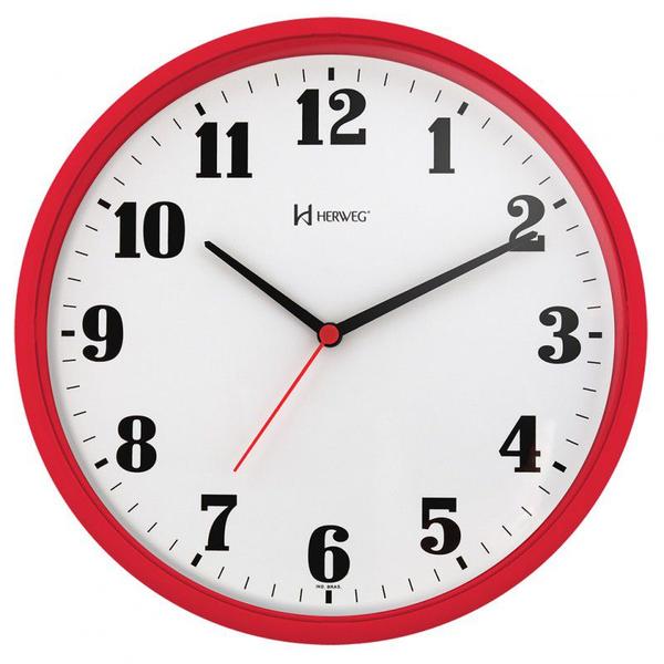 Relógio de Parede Herweg Vermelho Pantone 26cm 6126-269