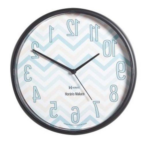 Relógio de Parede Horário Maluco Anti - Horário 26cm - Preto