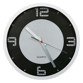 Relógio de Parede Inova Branco com Borda Prata D156079 - 25,8cm