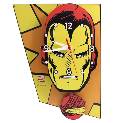 Relógio de Parede Iron Man Geek10 Amarelo