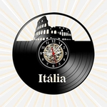 Relógio de Parede Itália Paises Coliseu Roma Cidades Vinil LP