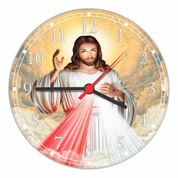 Relógio de Parede Jesus Cristo Católicos Religiosos Bíblicos Decoração Quartz - Vital Quadros