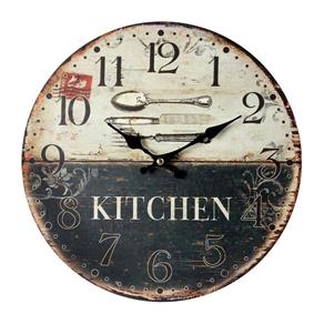 Relógio de Parede Kitchen Talheres Oldway - Preto