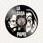 Relógio de Parede La Casa Papel Series TV Netflix Vinil Retrô