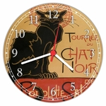 Relógio de Parede Le Chat Noir Gato Preto Decoração