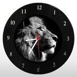 Relógio de Parede - Leão - em Disco de Vinil - Mr. Rock – Lion - Animal