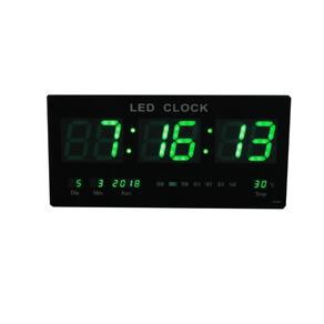 Relogio de Parede Led Verde Digital Calenda Grande 46x23cm