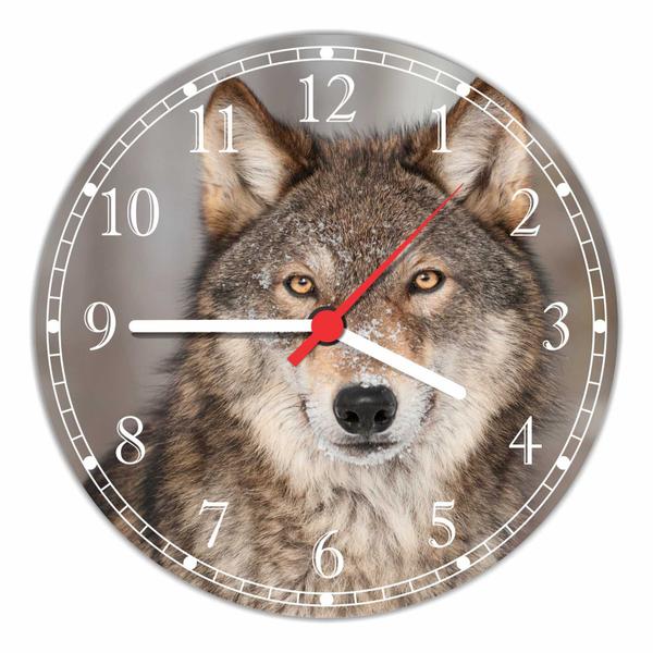 Relógio de Parede Lobo Animais Quartz - Vital Quadros
