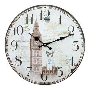 Relógio de Parede London em Mdf - 34x34 Cm