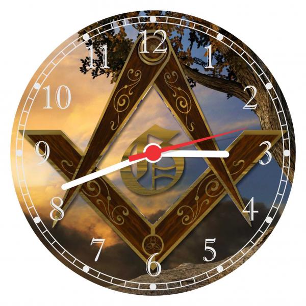 Relógio de Parede Maçom Maçonaria Esoterismo Templos Religiosidade Salas - Vital Quadros