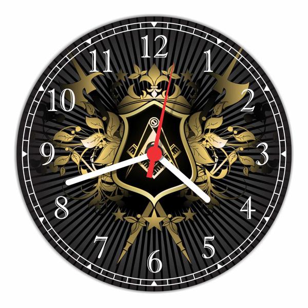Relógio de Parede Maçonaria Maçons Decoração Quartz - Vital Quadros
