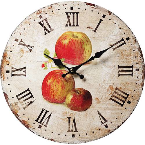 Relógio de Parede Madeira Apple Prestige Analógico Cód 3625