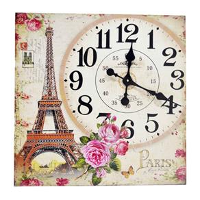Relógio de Parede Madeira Paris Colorido 60X60Cm