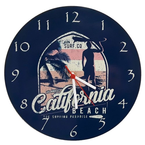 Relogio de Parede Madeira Surf California 30x30cm - Carisma