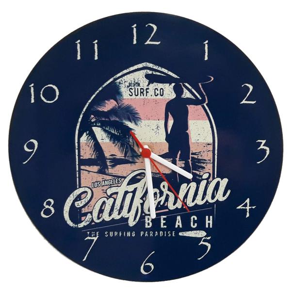 Relogio de Parede Madeira Surf California 30x30cm - Carisma