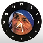 Relógio de Parede - Madre Teresa de Calcutá - em Disco de Vinil - Religioso - Mr. Rock
