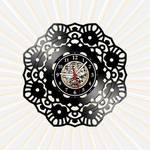 Relógio de Parede Mandala Disco Vinil Decoração Retrô Vintage