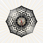 Relógio de Parede Mandala Disco Vinil LP Decoração Retrô Arte