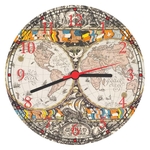 Relógio De Parede Mapa-Múndi Continentes Nações Países Decorações