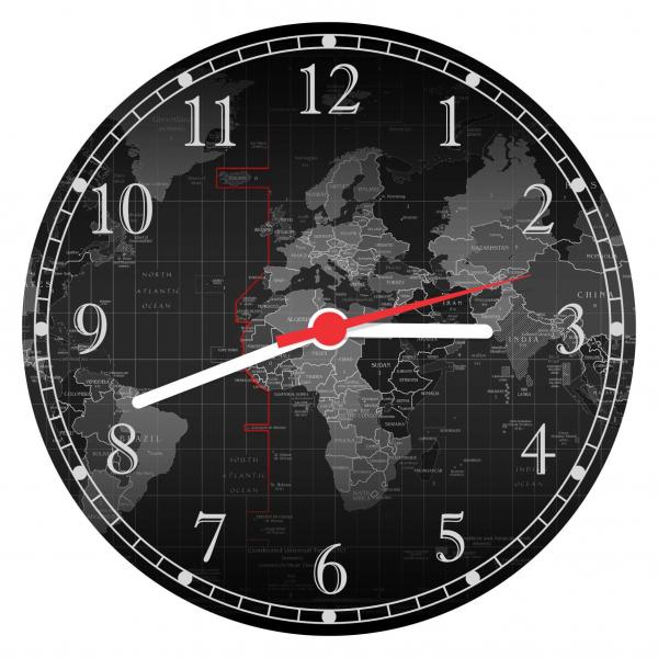 Relógio de Parede Mapa Mundo Países Continentes Decorações Interiores - Vital