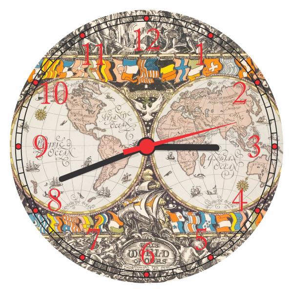 Relógio de Parede Mapa Mundo Países Continentes Decorações - Vital