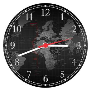 Relógio de Parede Mapa Mundo Países Continentes