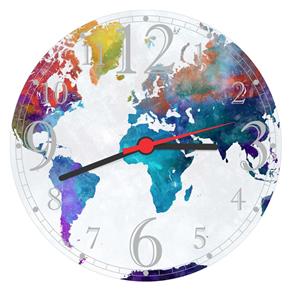 Relógio de Parede Mapa Mundo Países Decorações Interior