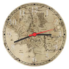 Relógio de Parede Mapa Senhor dos Anéis Middle Earth