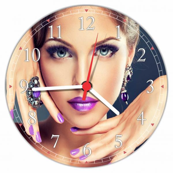 Relógio de Parede Maquiagem Salão de Beleza Unhas Manicure Salas - Vital Quadros