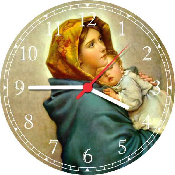 Relógio de Parede Maria e Cristo Jesus - Vital Quadros
