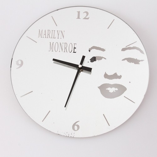 Relógio de Parede Marilyn Monroe Branco Vidro 30X30 Cm - Maisaz