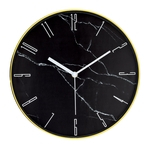 Relógio De Parede Marmorizado Preto E Dourado - Mart
