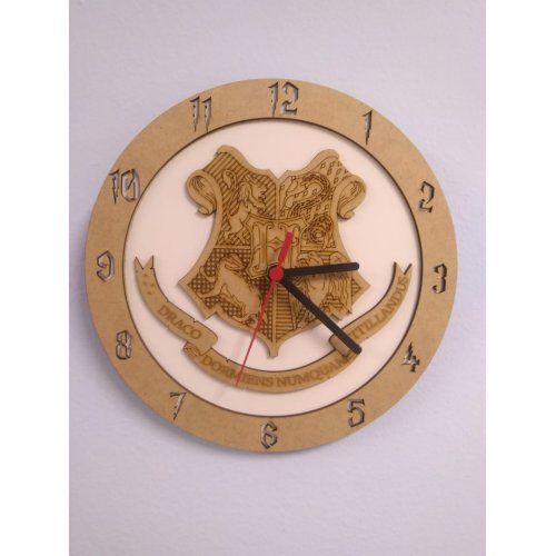 Relógio de Parede Mdf Gravado - Hp- Hogwarts