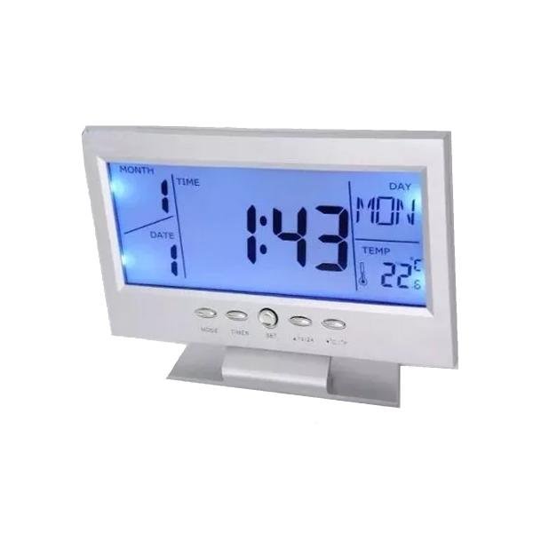 Relógio de Parede Mesa Digital Data Temperatura Alarme Pilha - Grupo Biashop