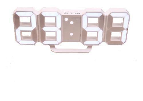 Relógio de Parede Mesa Led Digital com Alarme Branco - Ebai