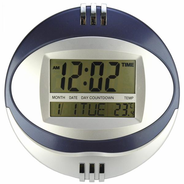 Relógio de Parede Mesa Redondo Digital Azul CBRN11612 - Commerce Brasil