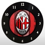 Relógio de Parede - Milan - em Disco de Vinil - Mr. Rock – Itália - Champions League