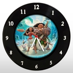 Relógio de Parede - Moana - em Disco de Vinil - Mr. Rock - Disney - Um Mar de Aventuras