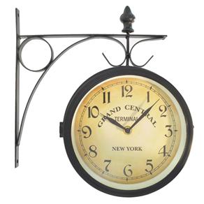 Relógio de Parede Modelo Estação Dupla Face Vintage Retrô Grande - New York