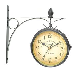 Relógio de Parede Modelo Estação Dupla Face Vintage Retrô - New York