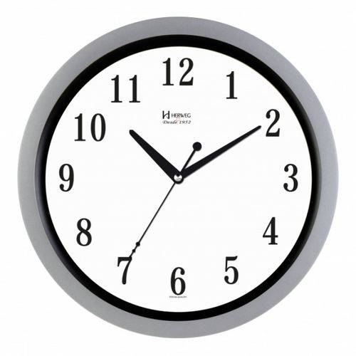 Relógio de Parede Moderno Analógico Sofisticado Mecanismo Step Herweg Prata